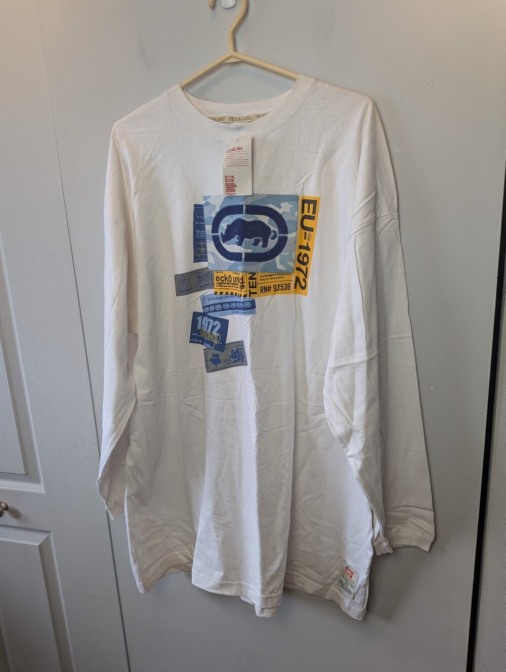 NWT ! ECHO UNLTD Men Long Sleeve Shirt Size 4XL 100% Cotton Y2K 00' Streetwear